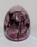 FENTON HANGING HEART ART GLASS EGG, 4.5