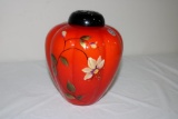 FENTON FLORAL DECORATION GINGER JAR, HANDPAINTED C.A. HALL, 7