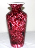FENTON HANGING HEARTS ART GLASS VASE, BY DAVE FETTY, #41809, 11.5