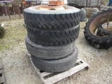 42-4: (4) 11R-22.5 TRUCK TIRES AND RIMS