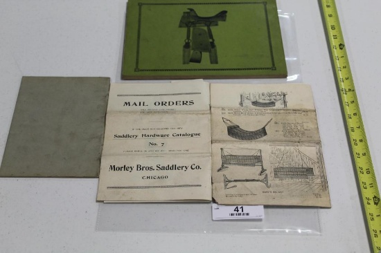 (4) HARNESS AND LEATHER CATALOGUES: (1) 1900 MORLEY BROTHERS SADDLERY CO.,