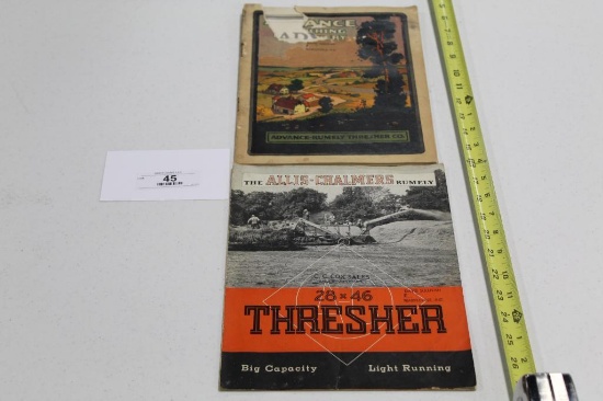 (1) ALLIS-CHALMERS RUMELY THRESHER ADVERTISING BROCHURE, 11" X 8.5", (10) A