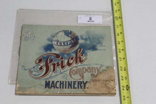 1910 FRICK COMPANY MACHINERY CATALOGUE, 8" X 9", 66 PAGES WITH SOME WEAR ON