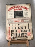 1930 XENIA, OHIO, COMMERCIAL & SAVINGS BANK CALENDAR. WITH DAMAGE. 30