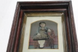 (3) FRAMED LARGE TIN TYPE HAND COLORED FULL PLATE, FRAMES 14