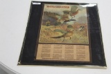 1929 ORIGINAL WINCHESTER REPEATING ARMS CO., CALENDAR WITH PHEASANT HUNTING