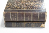 (2) GODEY'S LADIES BOOK, BOUND, VOLUMES 46 & 52,WITH COLOR PLATES, 9.5