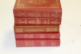 (5) EASTON PRESS,RED LEATHER BIOGRAPHIES OF TAFT, JACKSON AND WASHINGTON