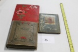 (3) EARLY POSTCARD ALBUMS, ORIGINAL CONTENTS