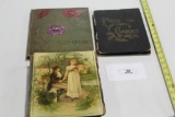 (3) EARLY POSTCARD ALBUMNS, ORIGINAL CONTENTS