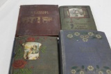 (3) EARLY POSTCARD ALBUMS WITH ORIGINAL CONTENTS, PLUS ONE TRADE CARD ALBUM