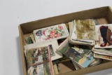 LARGE FLAT OF 250+ EARLY POSTCARDS INCLUDING REAL PHOTO, HOLIDAY, 250+