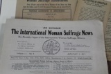 LARGE ARCHIVE WOMEN'S SUFFRAGE OF JENNIE COSLEY. INCLUDING TYPED LETTESR SI