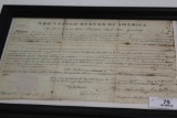 FRAMED ORIGINAL UNITED STATES LAND GRANT SIGNED BY PRESIDENT ANDREW JACKSON