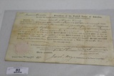 ORIGINAL UNITED STATES LAND GRANT SIGNED BY PRESIDENT JAMES MONROE, AUGUST