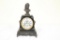 ANSONIA C. 1886 ENAMELED IRON MANTLE CLOCK, EUCLID W/FIGURE #1042, 16H X 10