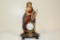 FRENCH STATUE CLOCK, WOMAN PLAYING HARP, 20.5H