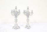 PAIR OF CANDLEABRA, MISSING ONE CANDLE CUP, 18H X 8.5W (MISSING ONE CANDLE