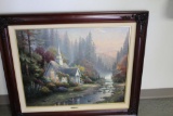 THOMAS KINCAIDE PRINT ON CANVAS, THE FOREST CHAPEL, SIGNED, #346/590, 24H X 30W