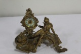 ANSONIA C. 1907 INKSTAND CLOCK BOUDOIR INK, 6.5H (LOSS OF SOME GILDING*