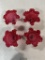 (4) CRANBERRY HOBNAIL LAMP GLOBES