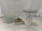 (9) GLASSWARE PCS INCLUDING BOWLS, CAKE STAND, SMALL PLATE, STEMMED GLASS,