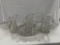 (3) CUT GLASS PITCHERS, (1) CUT GLASS DISH, SOME CHIPS