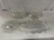 (2) CUT GLASS BOWLS, CELERY DISH, SMALL SERVING PLATE, SOME CHIPS