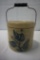 WHITE'S UTICA, N.Y., DECORATED 3-QUART STONEWARE BUTTER JAR