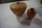 (2) WOOD CARVED VESSELS