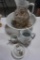 6-PC TRANSFERWARE WASH SET INCLUDING LARGE PITCHER, BOWL, PARTIAL SOAP DISH