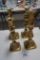 (4) BRASS CANDLESTICKS, PAIR PUSH UP 8.5