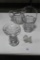 (5) PCS HEISEY INCLUDING LARGE ETCHED HANDLED BASKET 12