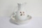 FLORAL DESIGNED IRONSTONE PITCHER & BOWL
