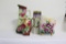 (4) PCS INCLUDING LARGE TANKARD FLORAL DECORATED 13