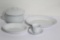 IRONSTONE CHAMBER POT, PLATTER, SERVING BOWL, CUP & SAUCER