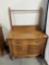 OAK CURVED FRONT WASHSTAND WITH TOWEL BAR, 37