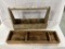 WOOD TOOL CADDY, WOOD TRAY, YARD STICKS, EASEL