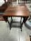 HI-LO TYPEWRITER STAND BY METAL STAND WITH REFINISHED MAHOGANY TOP, 18