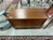 DIMINUTIVE CHERRY TURNED LEG BLANKET CHEST, 33