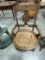 WALNUT VICTORIAN ARMCHAIR WITH CANED SEAT AND CARVING