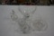 (5) PCS CLEAR GLASS INCLUDING LARGE SERVING PIECE, PRESSED GLASS BOWL, CREA