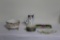 (12) PCS HANDPAINTED CHINA INCLUDING (2) DRESSER TRAYS, (8) PLATES, COFFEE
