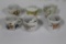 (6) SHAVING MUSTACHE CUPS, ONE WITH BROKEN HANDLE