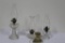 (3) KEROSENE LAMPS, (1) ELECTRIC LAMP