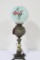 NICE ELECTRIFIED BANQUET LAMP WITH ALABASTER COLUMN, 32