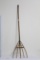 PRIMITIVE WOODEN HAY RAKE