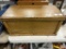 MUSTARD PAINTED WOOD BOX, 21.25