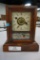 SMALL TABLE CLOCK W/DECORATED FACE, 9.34