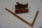 (2) WOOD PLANES, WOOD SQUARE RULER